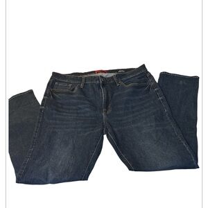 Men's Dark Blue Straight Jeans